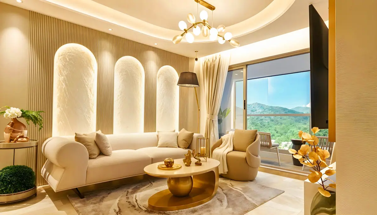 Living room, 3 BHK show flat