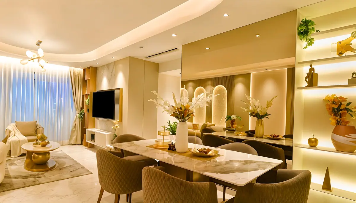 Dining area, 3 BHK show flat