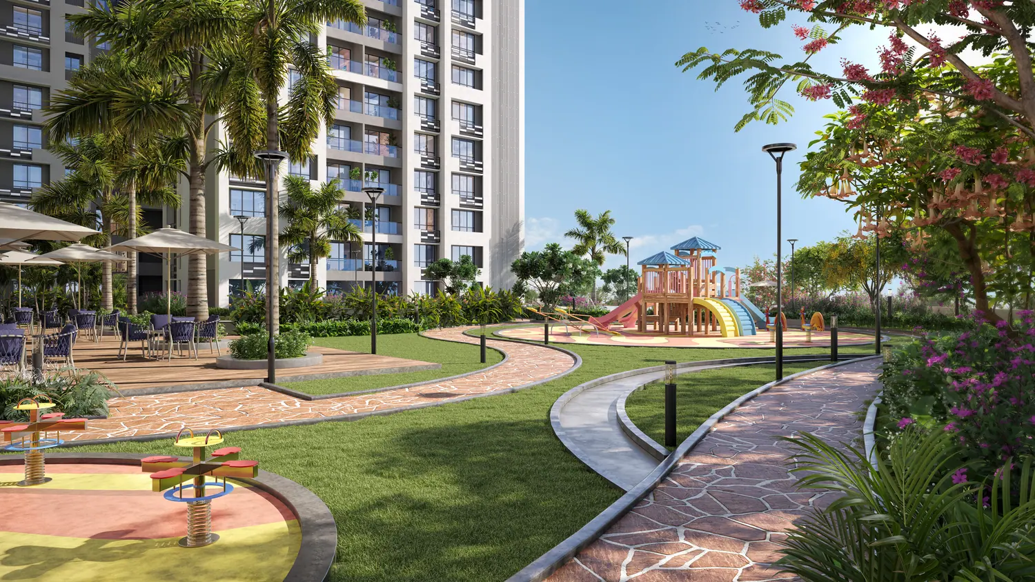 Podium lawn and play area, artist's impression
