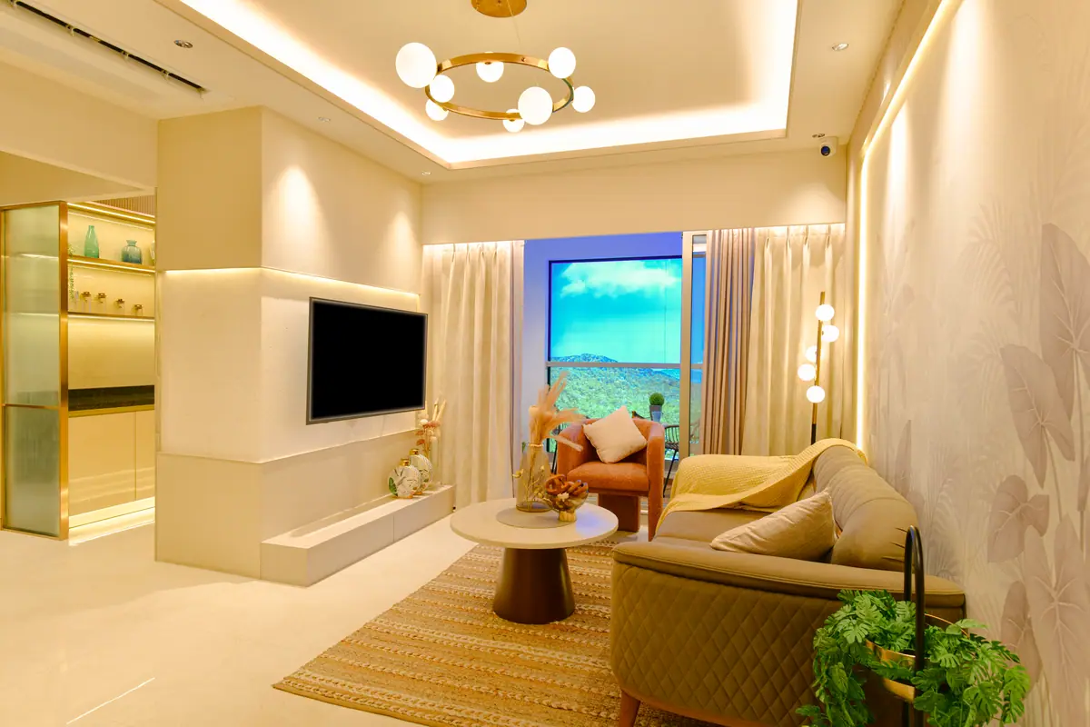 Living room, 2 BHK show flat