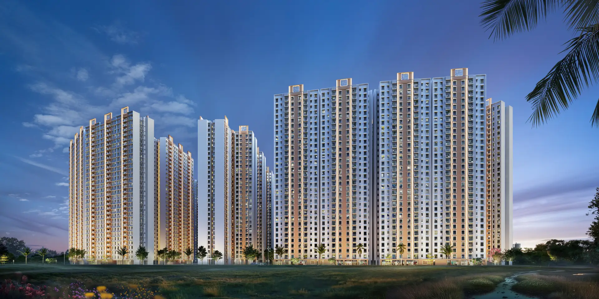 Elevation of Dosti Greater Thane towers, artist's impression