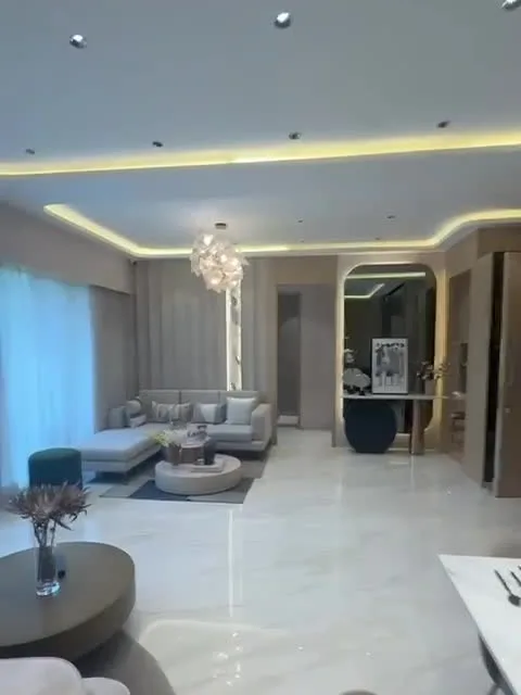 Living room, 3 BHK sample flat