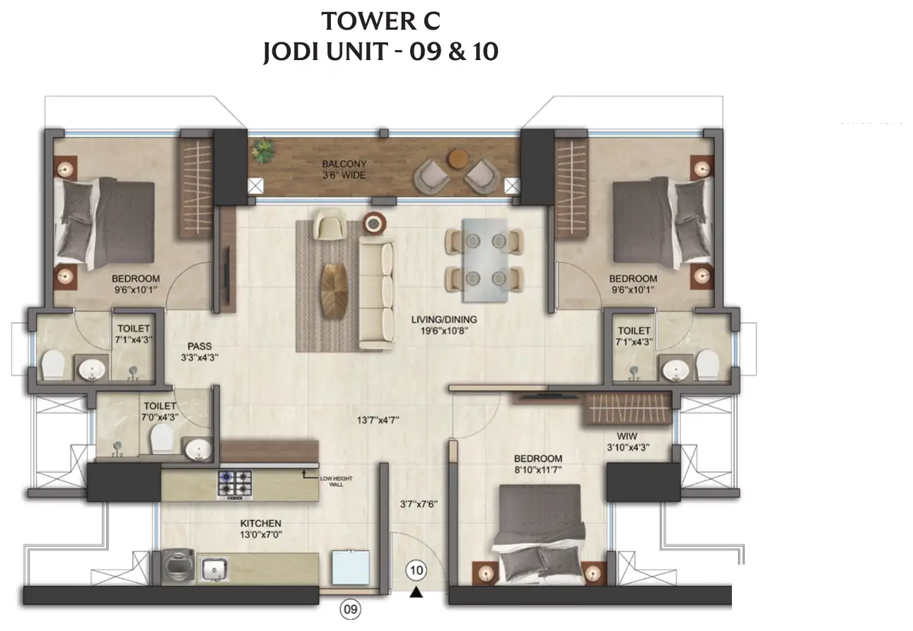 Tower C, jodi units 09 and 10