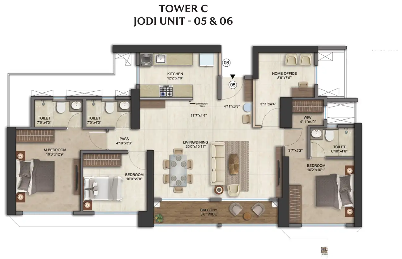 Tower C, jodi units 05 and 06