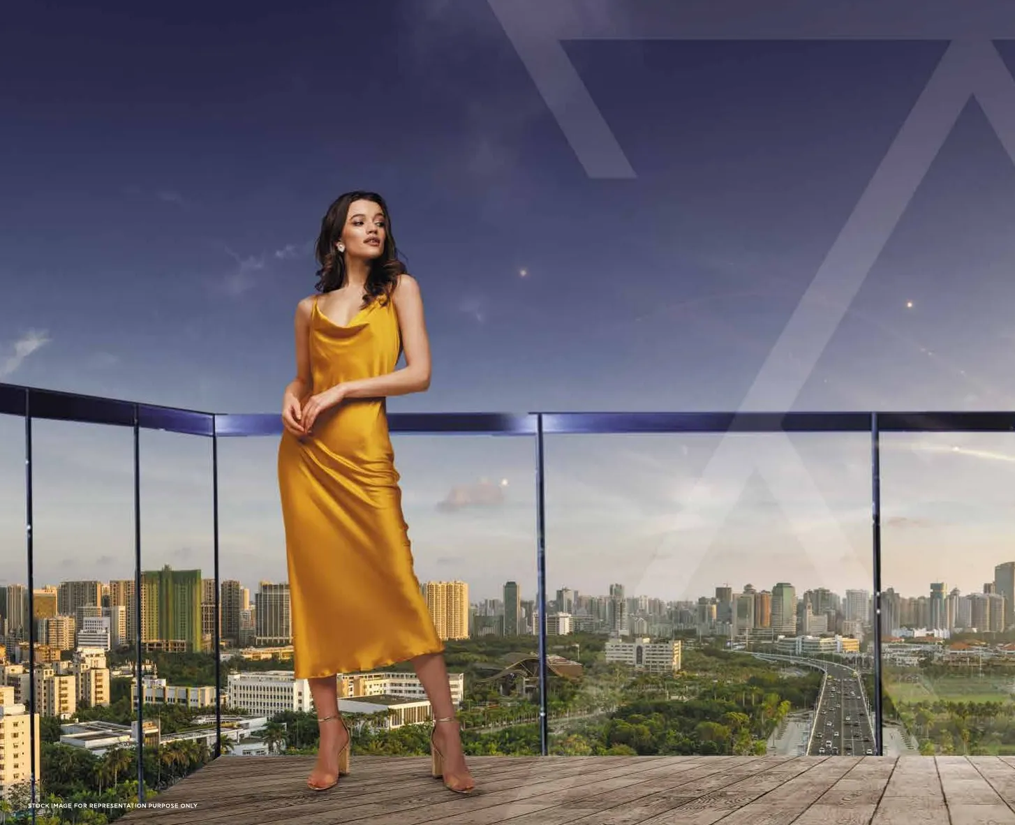 Balcony with city view, representational image