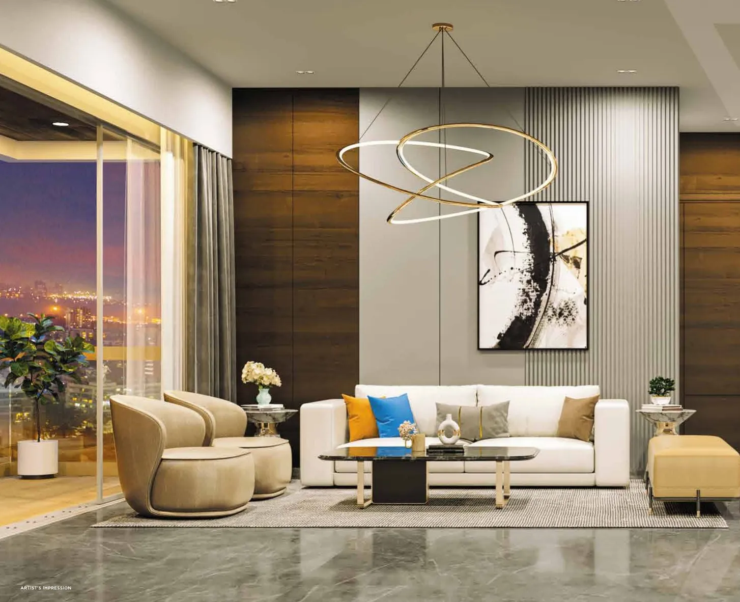 Living room, artist's impression